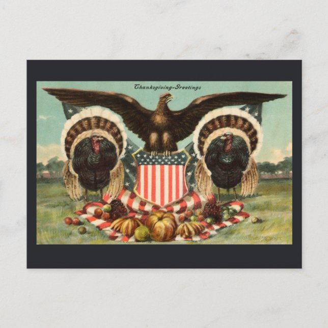De Festividades Cartão postal Vintage Thankaction (Frente)