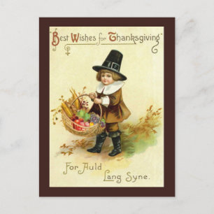 De Festividades Cartão postal Vintage Thankaction