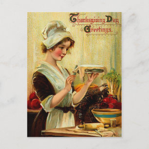 De Festividades Cartão postal Vintage Thankaction