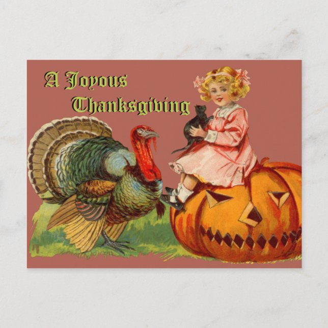 De Festividades Cartão postal Vintage Thankaction (Frente)
