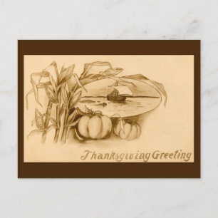 De Festividades Cartão postal Vintage Thankaction