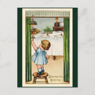 De Festividades Cartão postal Vintage Thankaction