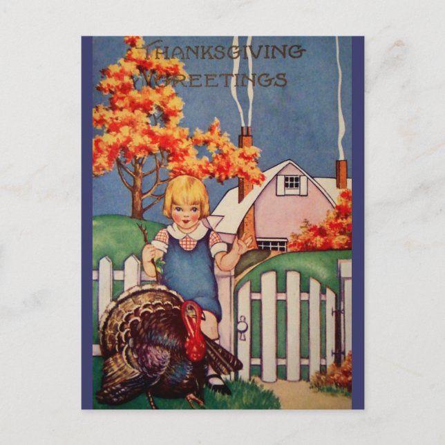 De Festividades Cartão postal Vintage Thankaction (Frente)