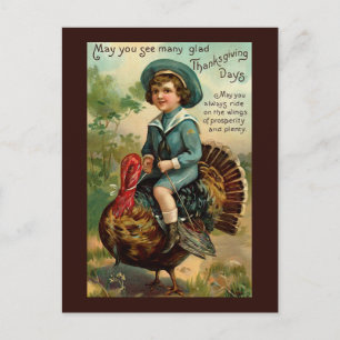 De Festividades Cartão postal Vintage Thankaction