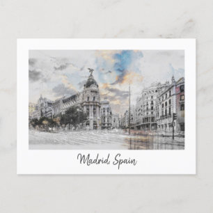 De Festividades Cartão postal Watercolor Madrid - Scenic Madrid Sk