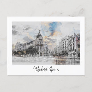 De Festividades Cartão postal Watercolor Madrid - Scenic Madrid Sk