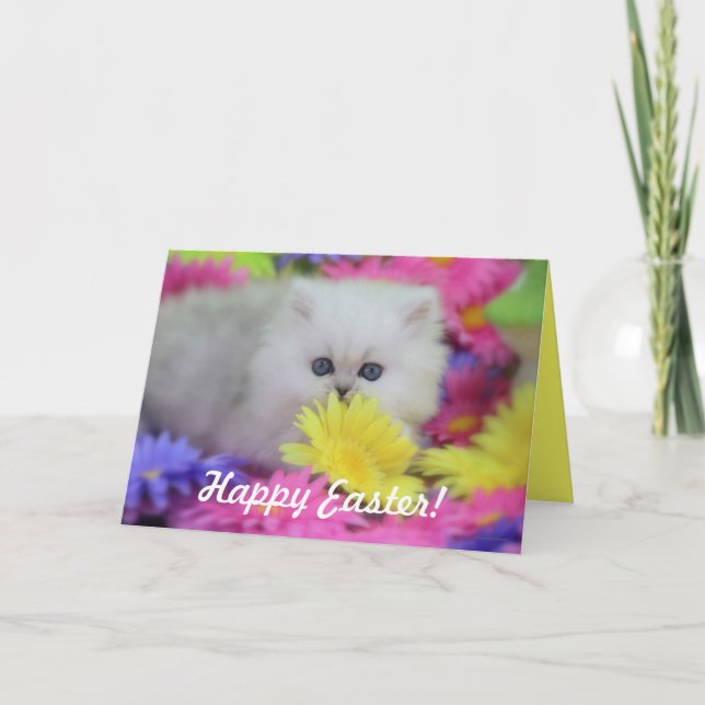De Festividades Cartão precioso da páscoa dos gatinhos (Frente)