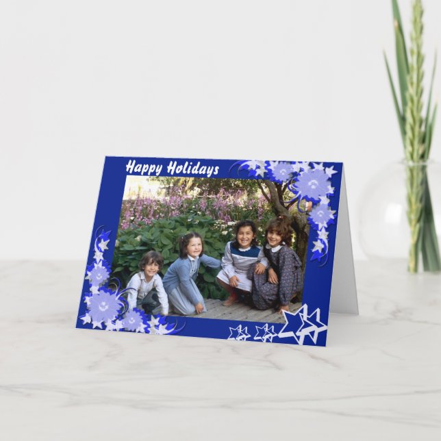 De Festividades Cartão quadro azul (Frente)