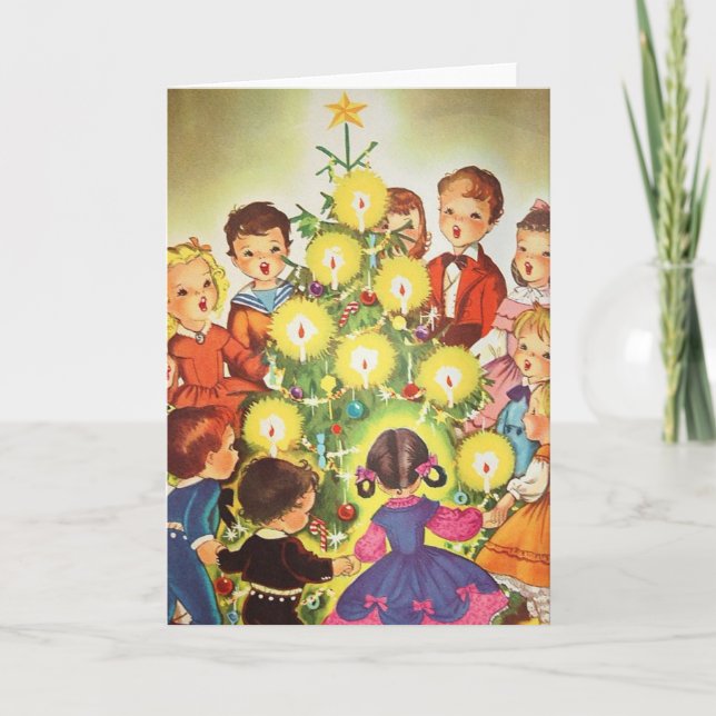De Festividades Cartão retro do Natal (Frente)