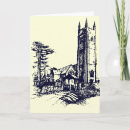 De Festividades Cartão Retro Igreja Inglês Antigo