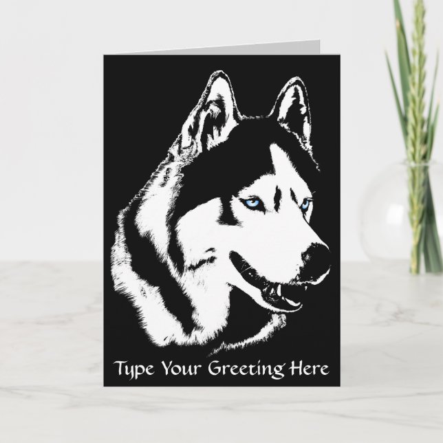 De Festividades Cartão Siberian Husky / Cartão Malamute do Alasca  (Frente)