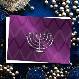 De Festividades Cartão Silver Menorah Hanukkah