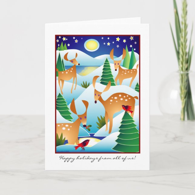 De Festividades Cartão Snowdeer (Frente)