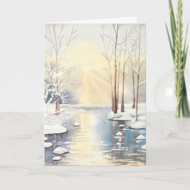 De Festividades Cartão vazio da cena da neve (Frente)