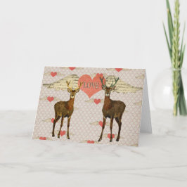 De Festividades Cartão Woodsy do amor dos namorados dos alces