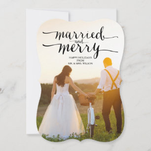 DE FESTIVIDADES CASADO E FELIZ CARTÃO COM FOTOS HOLIDAY