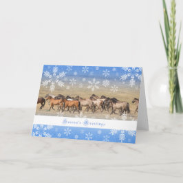 De Festividades Cavalos selvagens - cartão do feriado 5x7