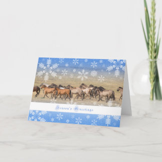De Festividades Cavalos selvagens - cartão do feriado 5x7