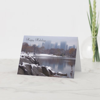 De Festividades Central Park no cartão da neve - personalizado