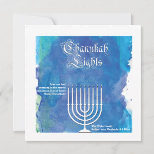 De Festividades Chanukah ilumina o cartão do feriado