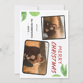 De Festividades Chic Holly Berries Feliz Cartão com fotos Natal 2