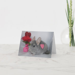 De Festividades Chinchilla com coração no cartão do Namorados late