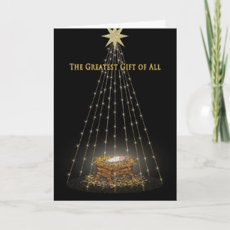 DE FESTIVIDADES CHRISTMAS CHRISTIAN MANGER/STARS HOLIDAY CARTÃO