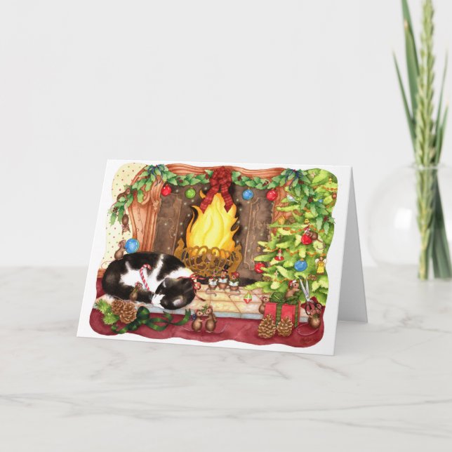 De Festividades Christmouse alegre - cartão do Natal (Frente)