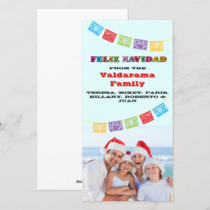 De Festividades Colorido Feliz Navidad Cartão com fotos com faixas