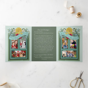 De Festividades Com Dobra Tripla Cartão Fotográfico Triplo do Submarino "Seas and G