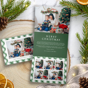 De Festividades Com Dobra Tripla Cartão Tri-fold Natal Verde