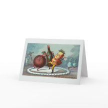 Da "comida do Natal dança!" Cartão do vintage