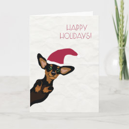 De Festividades Dachshund bonito com o cartão do feriado do chapéu