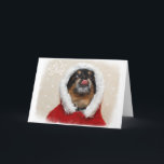 De Festividades Deixais lhe para nevar cartão<br><div class="desc">Deixais lhe para nevar características do cartão flocos de neve de travamento de uma mistura pequena bonito dos Cavalier/Pomeranian!</div>