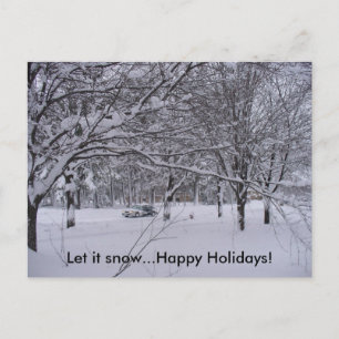 De Festividades Deixe-o nevar... Feliz cartão postal Feriados