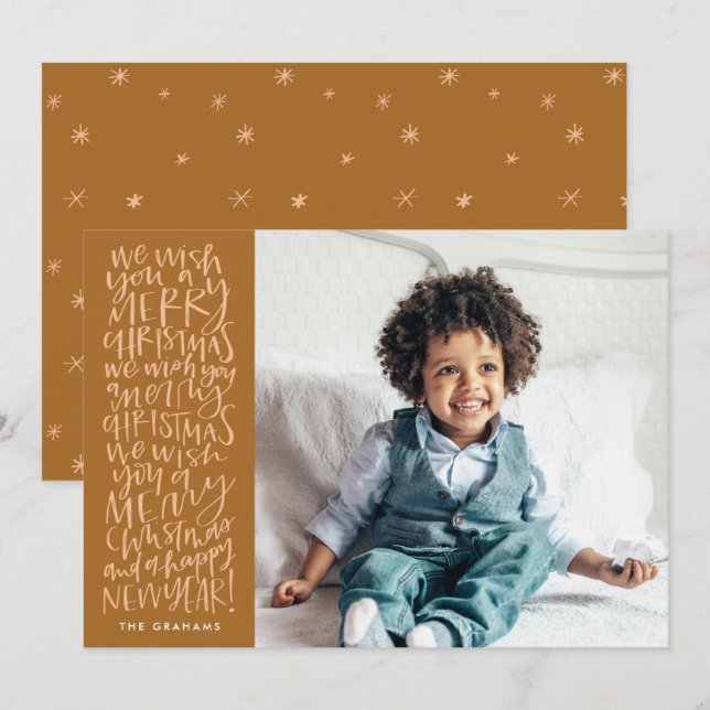 De Festividades Deseje-lhe um Feliz Natal em Cartão com fotos Quei (Frente/Verso)