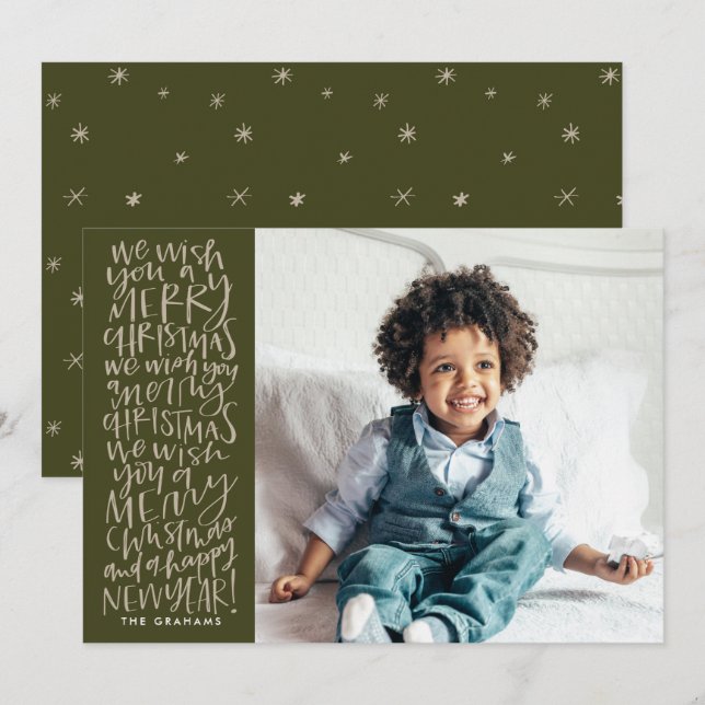 De Festividades Desejo-lhe um Feliz Natal no Cartão com fotos Ever (Frente/Verso)