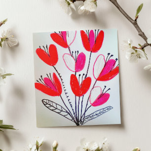 De Festividades desenho à mão Cartão do Dia das Mães com Tulipas