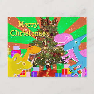 De Festividades Dinossauros bonitos pelo cartão postal da árvore d