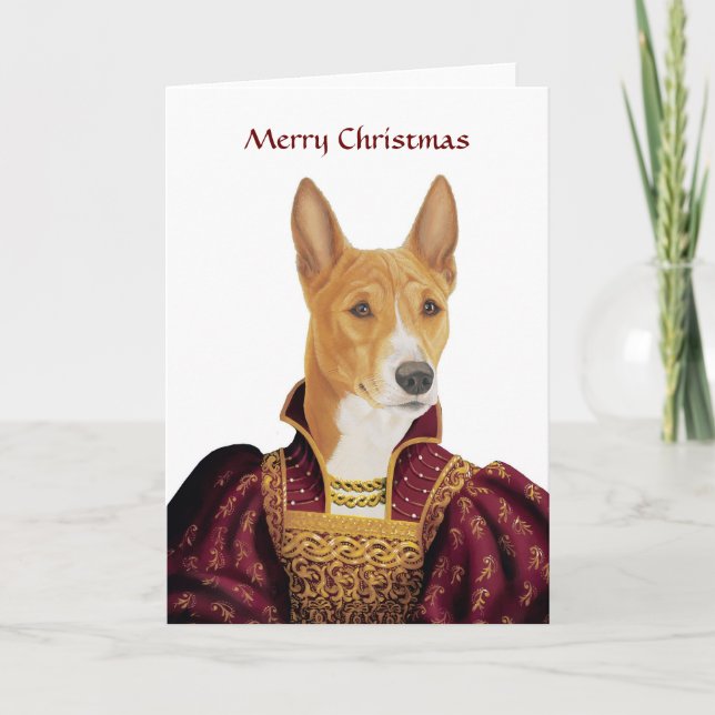 De Festividades DR208 Basenji, cartão do Feliz Natal (Frente)