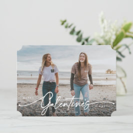 De Festividades Elegante Script Galentine's Day Flat Cartão com fo