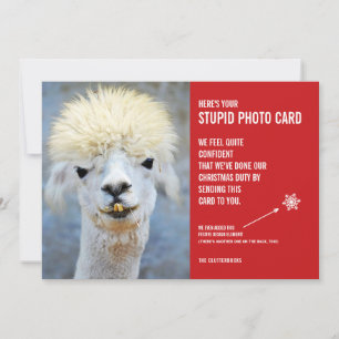 De Festividades Engraçado Ugly Llama Cartão com fotos estúpido 