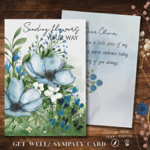 Enviando Flores para Você - Cartão Floral Azul