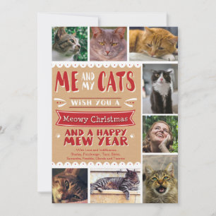 De Festividades EPOPEIA mim e meu cartão do Natal 5x7 dos gatos (