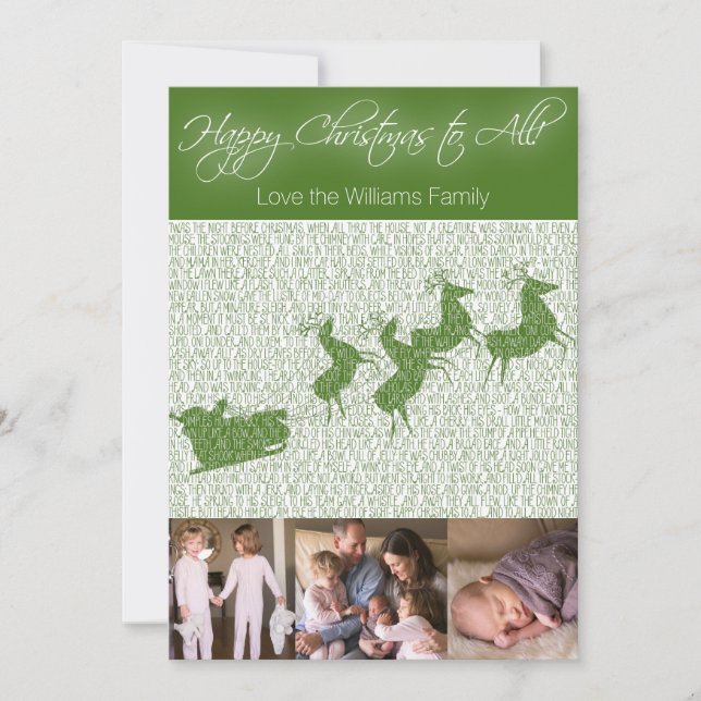 De Festividades "Era a noite antes do Natal" Cartão com fotos (Frente)