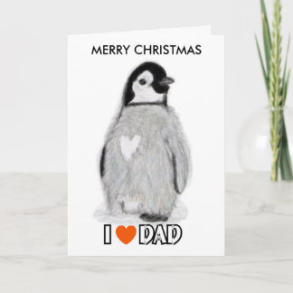 De Festividades EU AMO o cartão da arte do Natal do PINGUIM do PAI