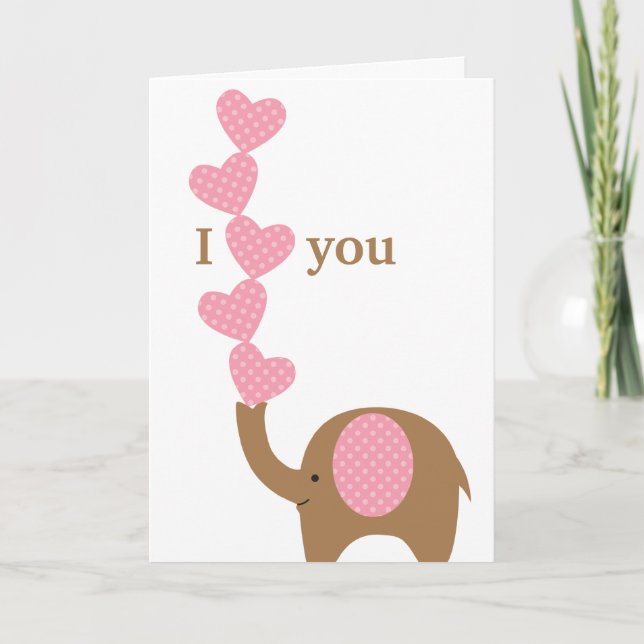 De Festividades Eu Te Amo Cartão Elefante (Frente)