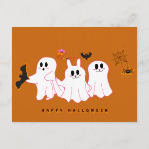 De Festividades Fantasmas Engraçados Posando Para Um Cartão Postal