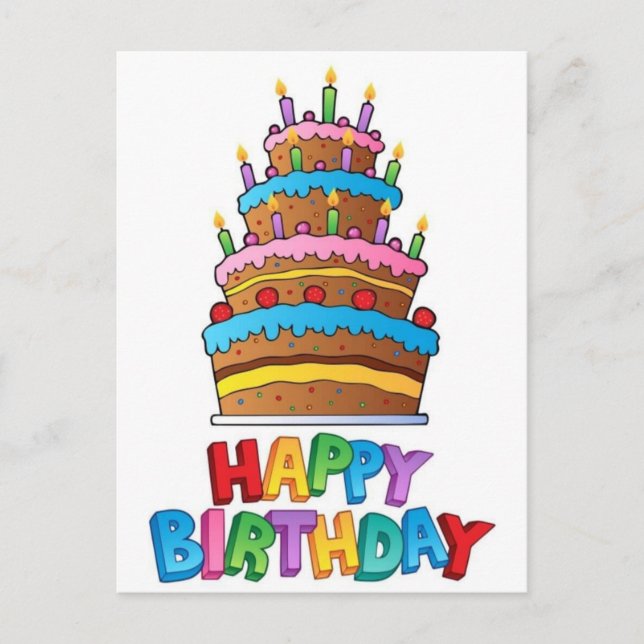 De Festividades Feliz aniversário - cartão postal (Frente)