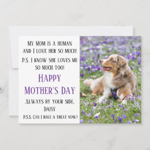 De Festividades Feliz Dia das Mães Mãe Cachorra Cartão Personalizá